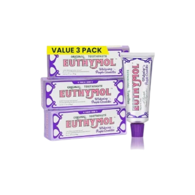 Euthymol Purple Whitening Toothpaste (3.7 fl oz × 3 Pack)