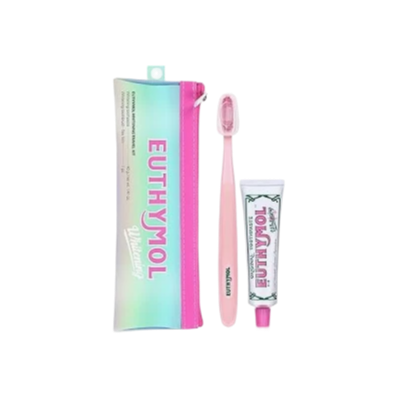 EUTHYMOL Whitening Travel Set (1.4 oz Toothpaste + 1 Toothbrush)