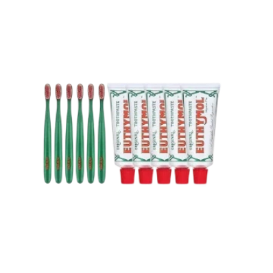 EUTHYMOL Original Toothpaste & Regular Toothbrush Bundle (Pack of 5 + 6)